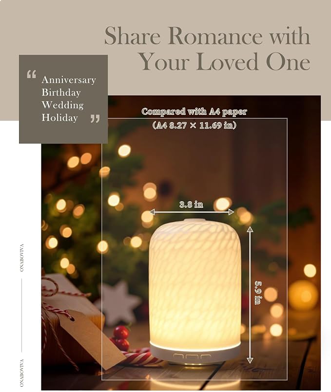 Essential Oil Diffuser – 2.4MHz Ultrasonic Aromatherapy Diffuser, everyday comfort Night Light, Timer & Auto Shut-Off