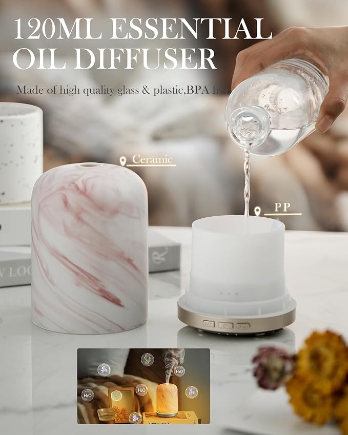Essential Oil Diffuser – 2.4MHz Ultrasonic Aromatherapy Diffuser, everyday comfort Night Light, Timer & Auto Shut-Off