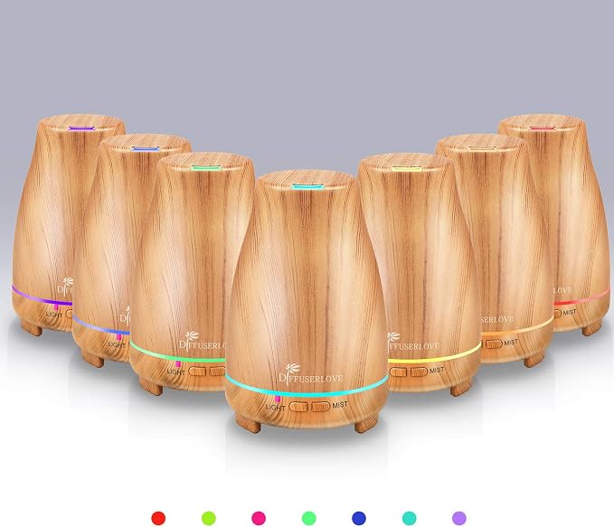 Essential Oil Diffuser 200ML Aroma Diffuser Mist Humidifiers with 7 Color LED Lights, alternate product view 2