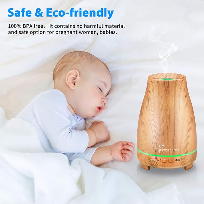 Essential Oil Diffuser 200ML Aroma Diffuser Mist Humidifiers with 7 Color LED Lights, alternate product view 6