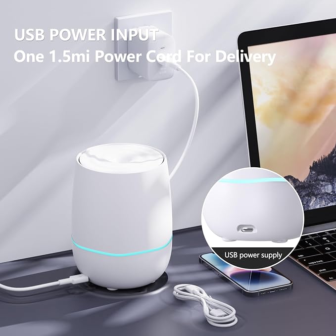 Essential Oil Diffuser, 200ML Diffusers for Home Scent Aromatherapy Diffuser Air Desk Humidifier Oil Diffuser romfor Bedroom