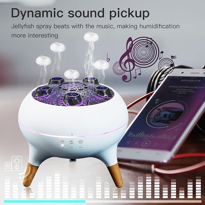 Essential Oil Diffuser 250ML,Jellyfish Diffuser Air Humidifiers Sound Pickup Ultrasonic Aromatherapy Diffuser Remote Control