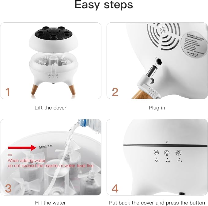 Essential Oil Diffuser 250ML,Jellyfish Diffuser Air Humidifiers Sound Pickup Ultrasonic Aromatherapy Diffuser Remote Control