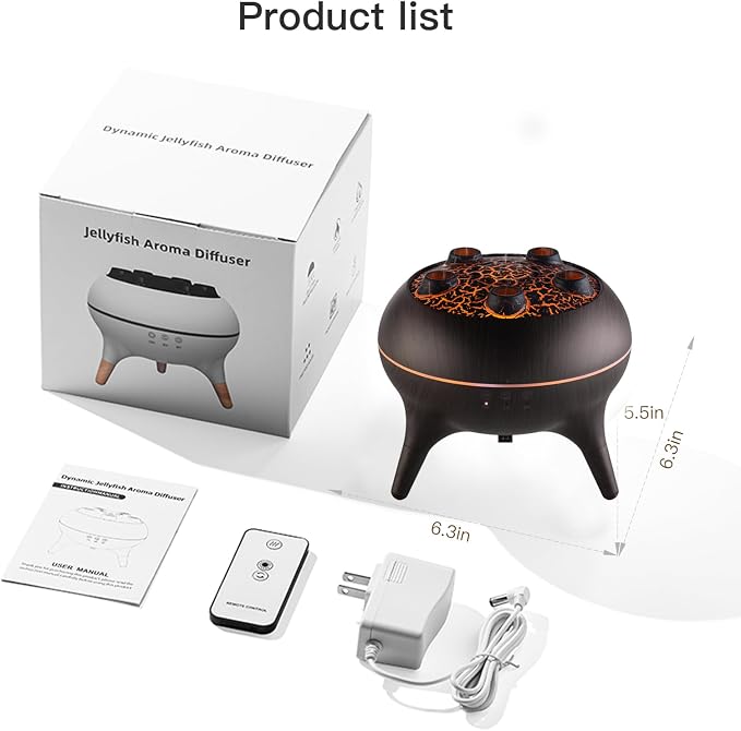 Essential Oil Diffuser 250ML,Jellyfish Diffuser Air Humidifiers Sound Pickup Ultrasonic Aromatherapy Diffuser Remote Control