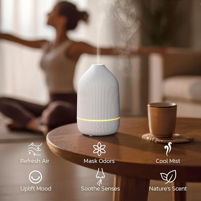 Essential Oil Diffuser, 2Pack, 100ml Aromatherapy Diffuser, Mini Ultrasonic Diffuser for Essential Oil, Home, Office
