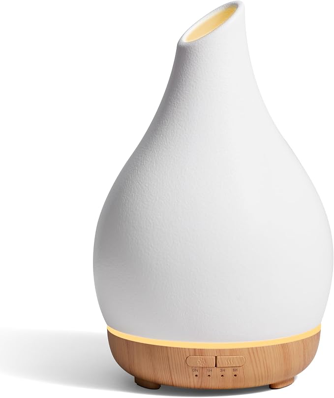 Essential Oil Diffuser, 300ml Ceramic Diffuser for Home Handcrafted Stone Aromatherapy Diffusers Ultrasonic Cool Mist