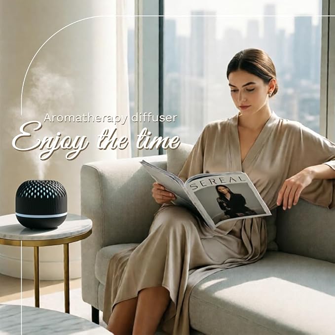 Essential Oil Diffuser 300ml for Home Bedroom, Aromatherapy Oil Diffuser with 3H 6H Timer, 7 Color Light, USB Type-C, Hollow