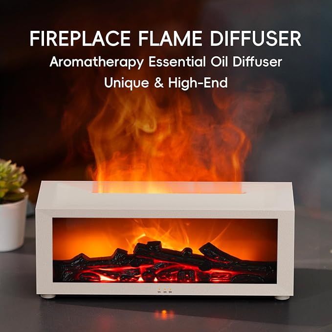 Essential Oil Diffuser, 7 Colors Fireplace Flame Fire Oil Diffuser, 150ml Ultrasonic Aromatherapy Humidifier, alternate