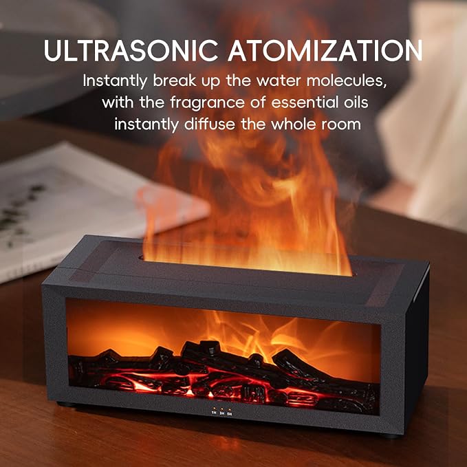 Essential Oil Diffuser, 7 Colors Fireplace Flame Fire Oil Diffuser, 150ml Ultrasonic Aromatherapy Humidifier, alternate