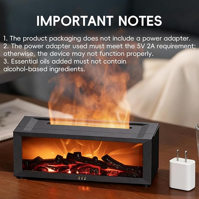 Essential Oil Diffuser, 7 Colors Fireplace Flame Fire Oil Diffuser, 150ml Ultrasonic Aromatherapy Humidifier, alternate