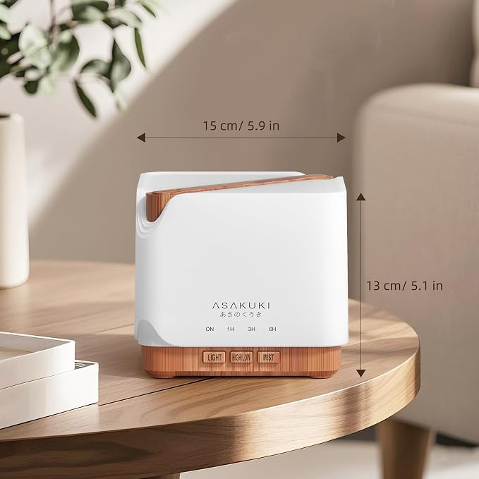 Essential Oil Diffuser 700ml, Ultrasonic Aromatherapy Humidifier with Top 6 Essential Oils Set, 7 LED Colors, Timer &