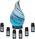 Essential Oil Diffuser Aromatherapy Diffuser - Art Glass Oil Diffuser with Auto Shut-Off Protection 4 Timer Setting 7 Colors