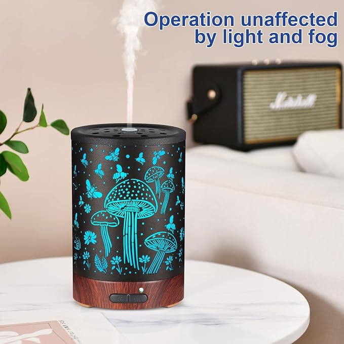 Essential Oil Diffuser- Aromatherapy Diffuser with7 Colors Light and Auto-Off for Women Metal Cool Mist Humidifier for Home