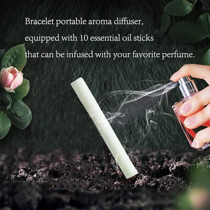 Essential Oil Diffuser Bracelet,Aromatherapy Zinc Alloy Locket with Canvas Weaving Adjustable Wristband Perfume, alternate
