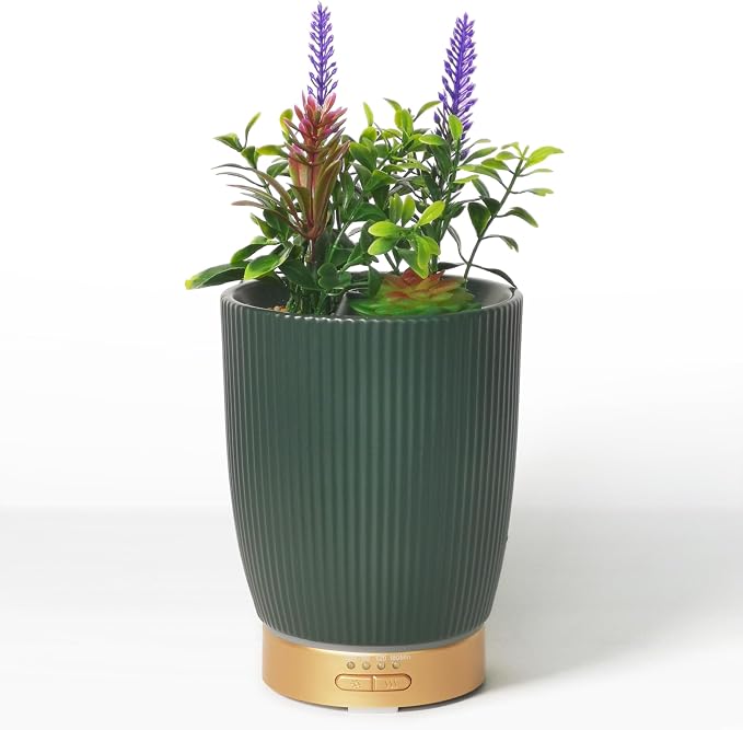 Essential Oil Diffuser Ceramic Artificial Succulent Plants Potted Diffuser 100 ml for Lavender Essential Oils Timers Night