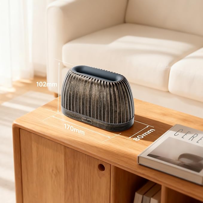 Essential Oil Diffuser, Flame Effect Aromatherapy Diffuser with 7-Color LED Lights & Auto Shut-Off, Ultrasonic Diffusers for