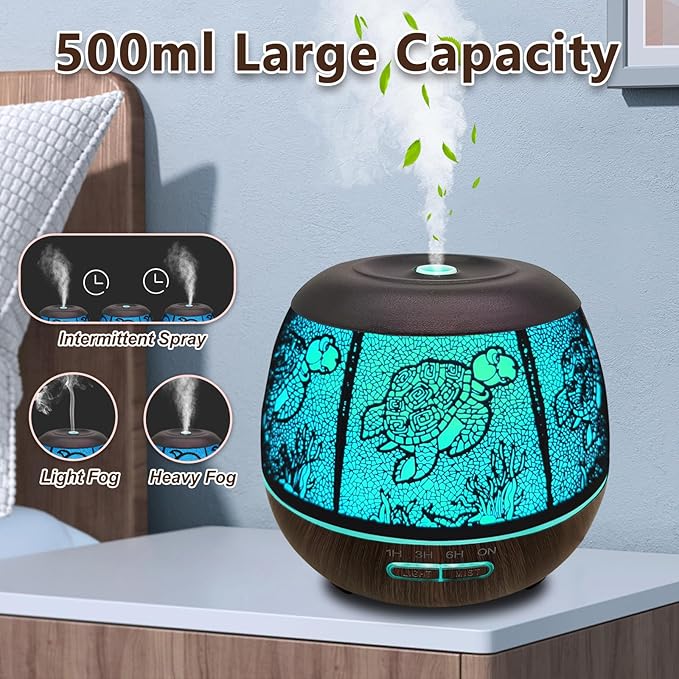 Essential Oil Diffuser for Home,500ML Aromatherapy Diffusers for Essential Oils Large Room with Cool Mist Humidifiers for