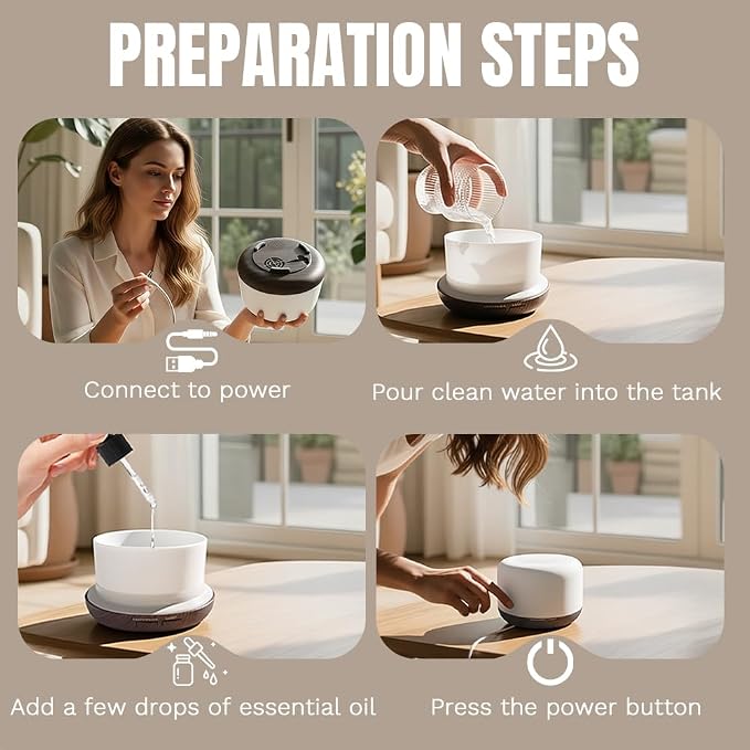 Essential Oil Diffuser for Home & Travel,300ml USB Portable Bedroom Aromatherapy Diffuser with Storage Bag,Quiet for