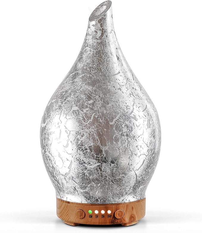 Essential Oil Diffuser Glass Aromatherapy Ultrasonic Humidifier, Air Refresh Auto Shut-Off, Timer Setting, product image