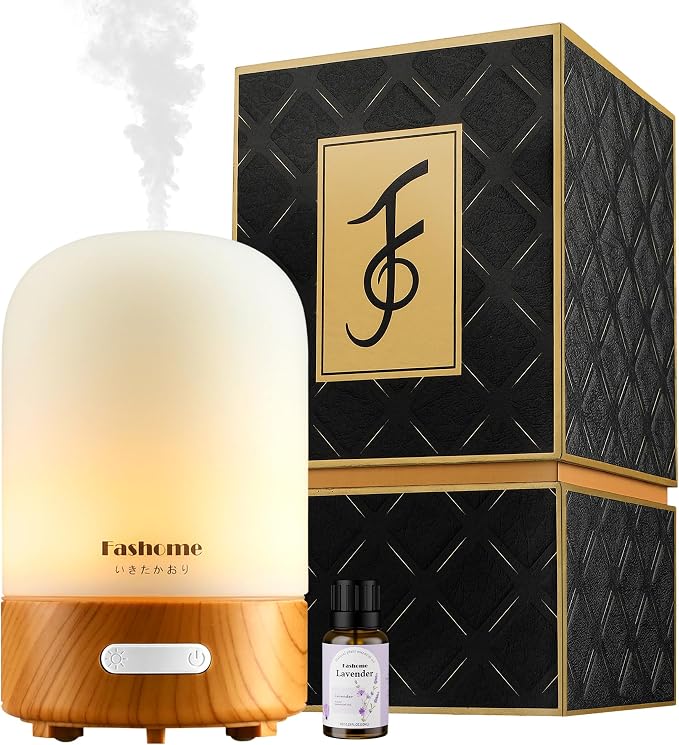 Essential Oil Diffuser Hand Blown Glass, 100ml Small Aromatherapy Diffuser, Auto Shut-Off Function, product image