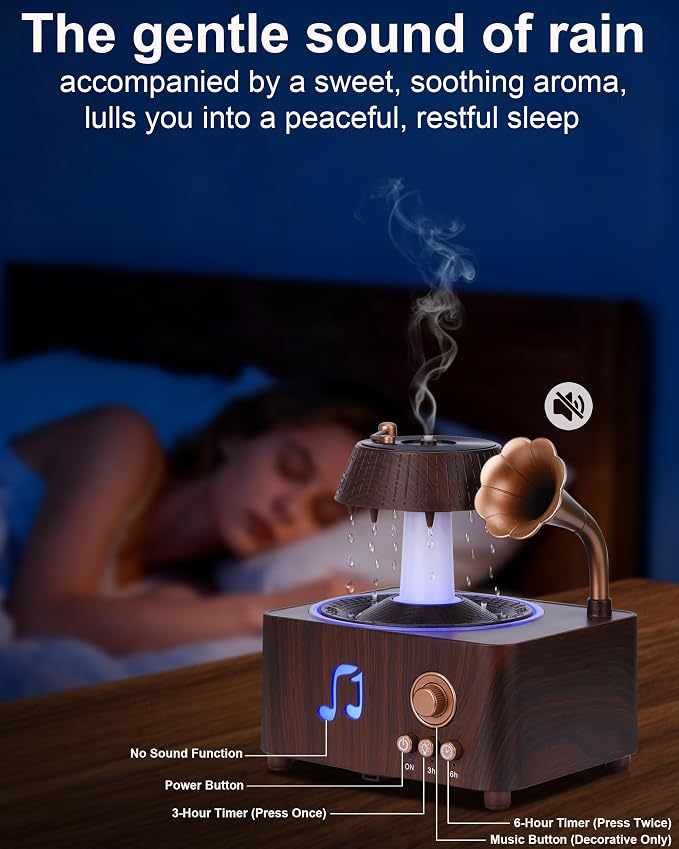 Essential Oil Diffuser, Humidifiers For Bedroom, 250ml Cool Mist Rain Diffuser, alternate product view 3