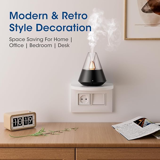 Essential Oil Diffuser, Modern Style Aromatherapy Aroma Diffusers with Candle Light, Fragrance Ultrasonic Cool Mist