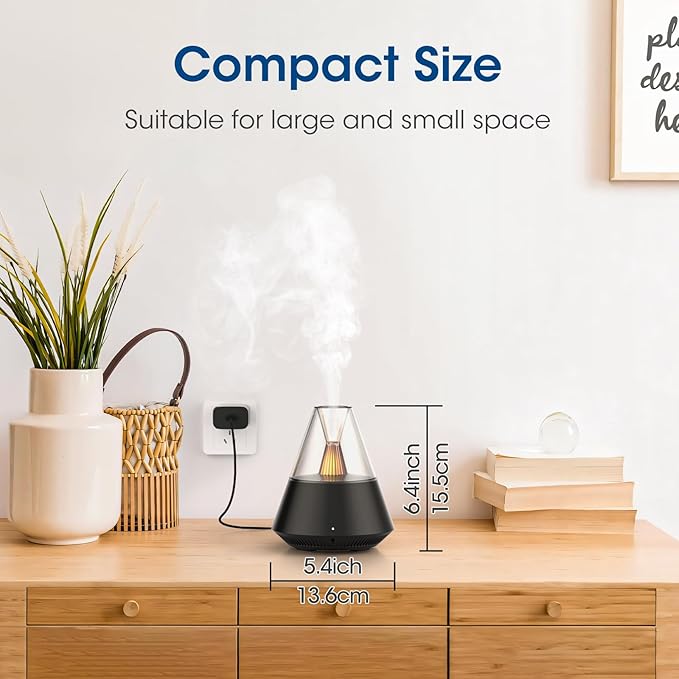 Essential Oil Diffuser, Modern Style Aromatherapy Aroma Diffusers with Candle Light, Fragrance Ultrasonic Cool Mist