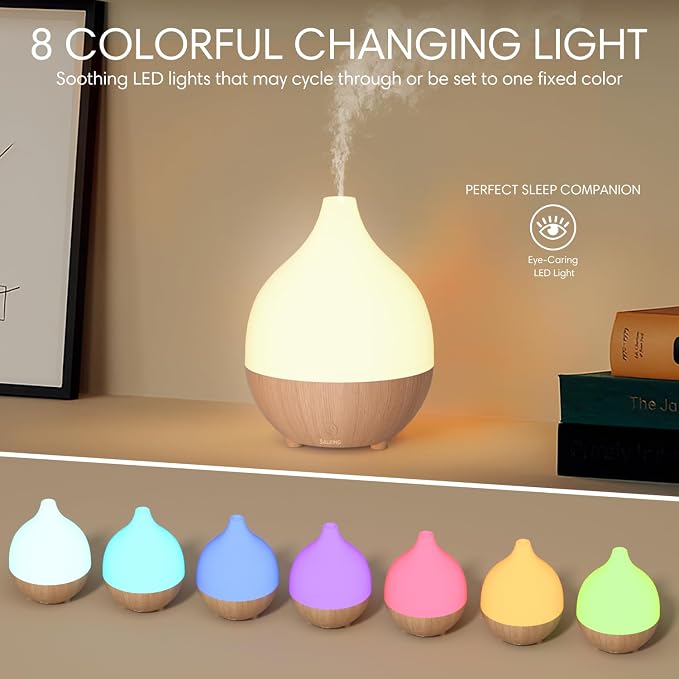 Essential Oil Diffuser (Set of 2), 100ml Small Aromatherapy Diffuser with Auto Shut-Off, Ultrasonic Diffusers for Essential