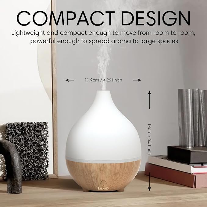 Essential Oil Diffuser (Set of 2), 100ml Small Aromatherapy Diffuser with Auto Shut-Off, Ultrasonic Diffusers for Essential