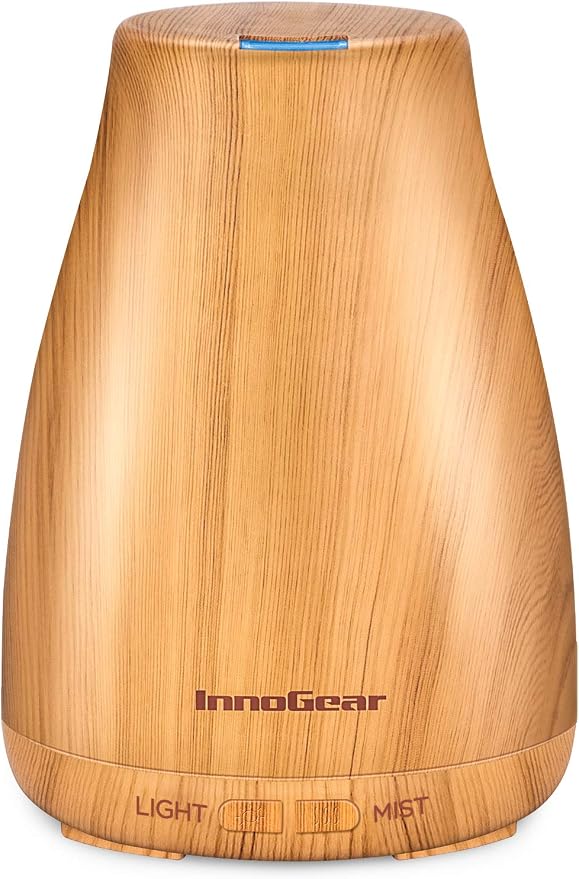 Essential Oil Diffuser, Ultrasonic Diffusers for Home Aromatherapy Humidifier for Bedroom Room 7 Colors LED 2 Mist Mode Auto