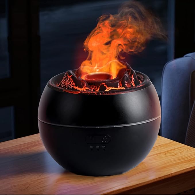 Essential Oil Diffuser, Volcano Fire Flame Aromatherapy Diffuser, 360ml Ultrasonic Cool Mist Humidifier, product image