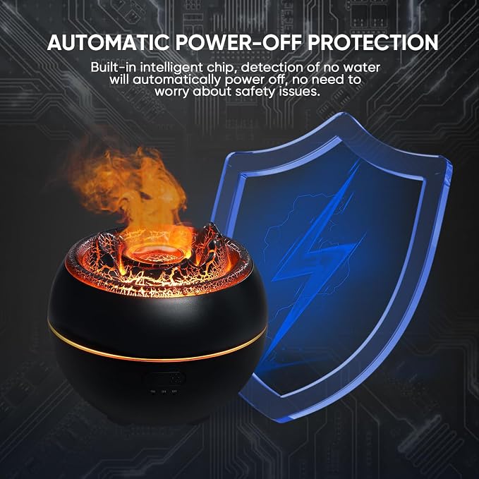 Essential Oil Diffuser, Volcano Fire Flame Aromatherapy Diffuser, 360ml Ultrasonic Cool Mist Humidifier, alternate product