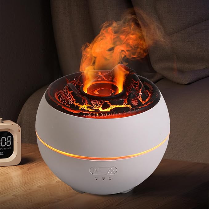 Essential Oil Diffuser, Volcano Flame Fire Oil Diffuser, 360ml Ultrasonic Cool Mist Aromatherapy Humidifier, product image
