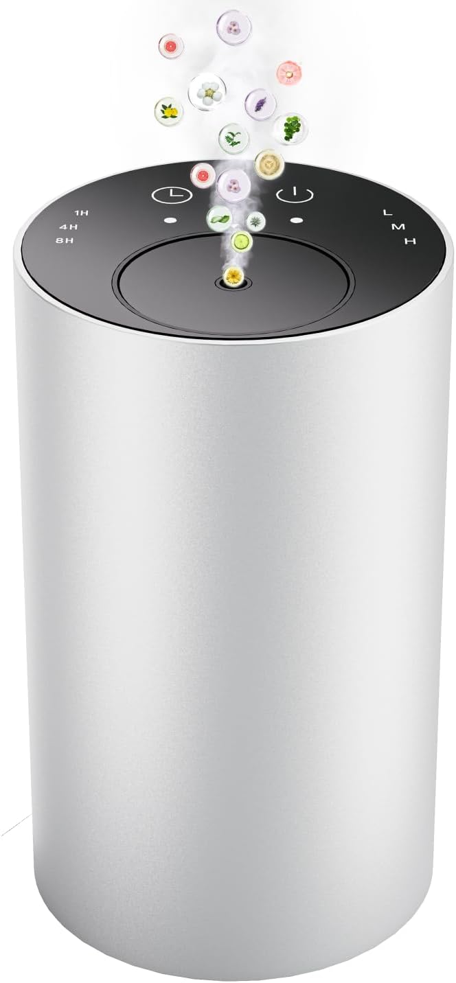 Essential Oil Diffuser with 3 Spray Modes, Battery Operated, LED Timing Display, Aromatherapy Diffuser, 1/4/8-Hour Timer