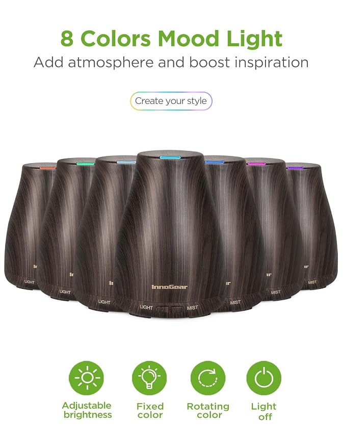 Essential Oil Diffuser with Oils, 100ml Aromatherapy Diffuser with 6 Essential Oils Set, Aroma Cool Mist Humidifier Gift Set