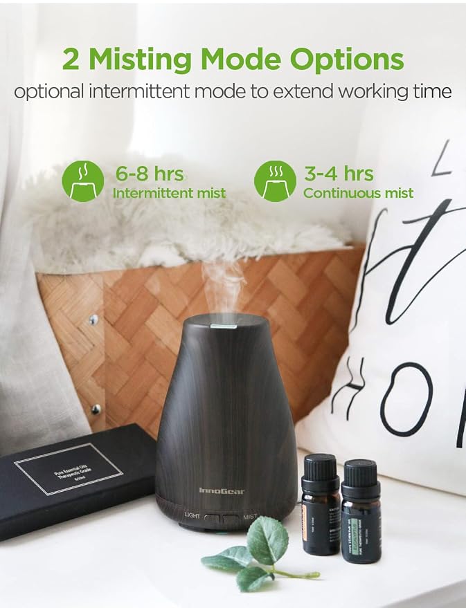 Essential Oil Diffuser with Oils, 100ml Aromatherapy Diffuser with 6 Essential Oils Set, Aroma Cool Mist Humidifier Gift Set