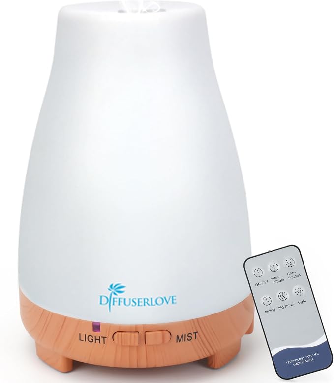 Essential Oil Diffusers 200ML Remote Control Diffuser Mist Humidifiers BPA-Free Aromatherapy Diffuser (Yellow Base), product
