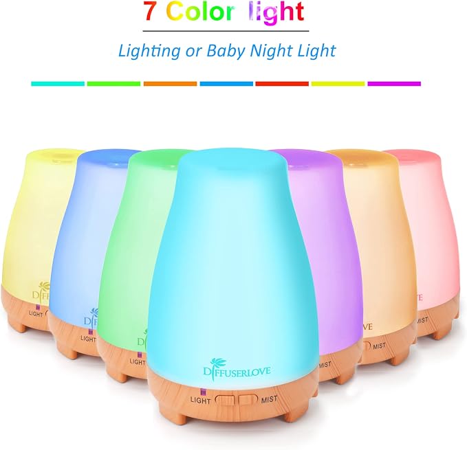 Essential Oil Diffusers 200ML Remote Control Diffuser Mist Humidifiers BPA-Free Aromatherapy Diffuser (Yellow Base)
