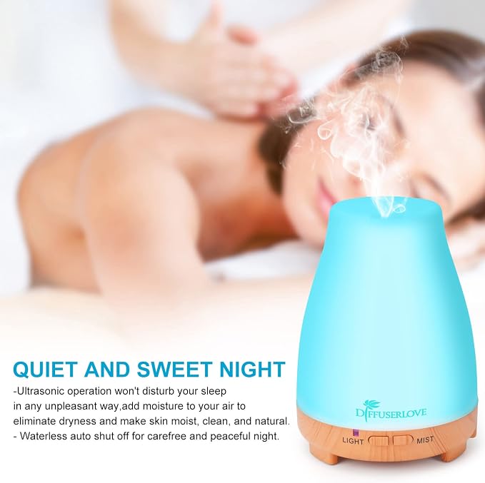 Essential Oil Diffusers 200ML Remote Control Diffuser Mist Humidifiers BPA-Free Aromatherapy Diffuser (Yellow Base)