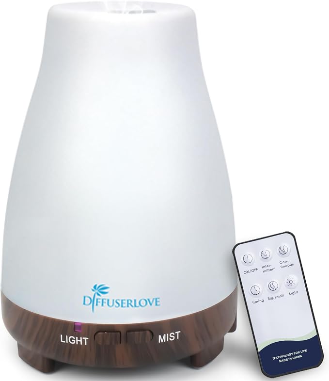 Essential Oil Diffusers 200ML Remote Control Diffuser Mist Humidifiers BPA-Free Aromatherapy Diffuser (Black Base), product