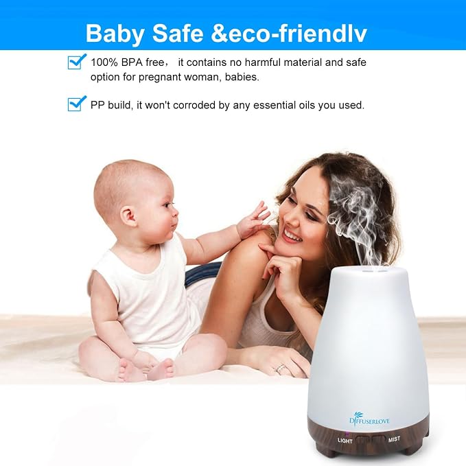 Essential Oil Diffusers 200ML Remote Control Diffuser Mist Humidifiers BPA-Free Aromatherapy Diffuser (Black Base), alternate