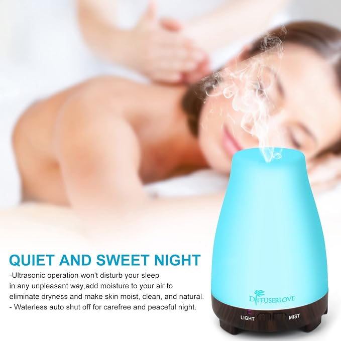 Essential Oil Diffusers 200ML Remote Control Diffuser Mist Humidifiers BPA-Free Aromatherapy Diffuser (Black Base), alternate