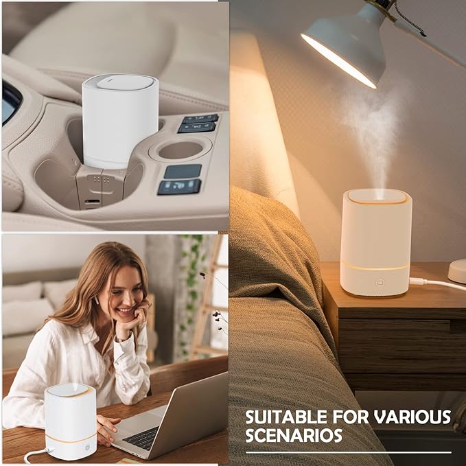 Essential Oil Diffusers for Home with USB Cord, 150ml Aroma Humidifier for Office, Water Shortage Protection, alternate