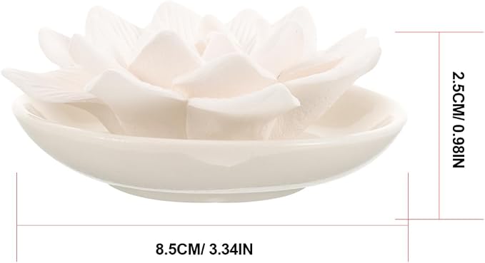 Essential Oil Passive Diffuser Stone Lotus Flower Aromatherapy Ornaments for Home Car Bedroom Bathroom 3.35 Inch Plaster