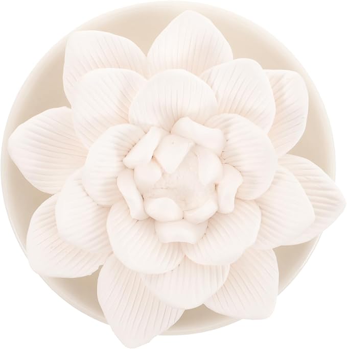 Essential Oil Passive Diffuser Stone Lotus Flower Aromatherapy Ornaments for Home Car Bedroom Bathroom 3.35 Inch Plaster