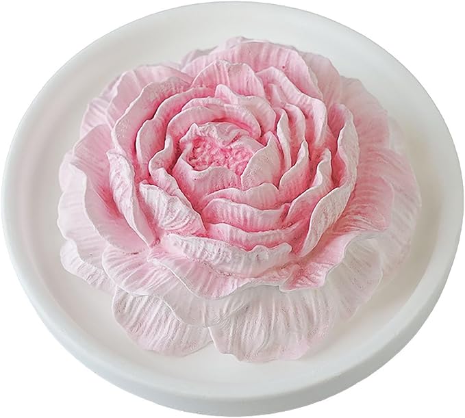 Essential Oil Passive Flower Diffuser with Fragrance -Non-Electric Peony Flower Porcelain Aromatherapy Diffusers for Small