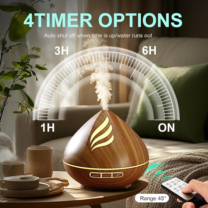 Essential Oil Scent Diffuser: 500ML Aroma Diffuser with Remote Control, Large Fragrance Aromatherapy Diffuser, alternate