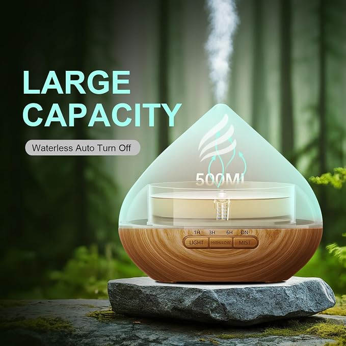 Essential Oil Scent Diffuser: 500ML Aroma Diffuser with Remote Control, Large Fragrance Aromatherapy Diffuser, alternate