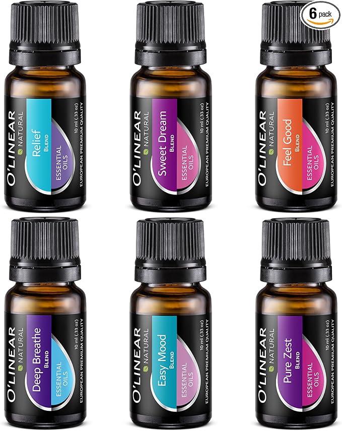 Essential Oils 6 Blends Set - Perfect for Humidifiers and Diffusers, Aromatherapy Diffuser Oils Scents, product image