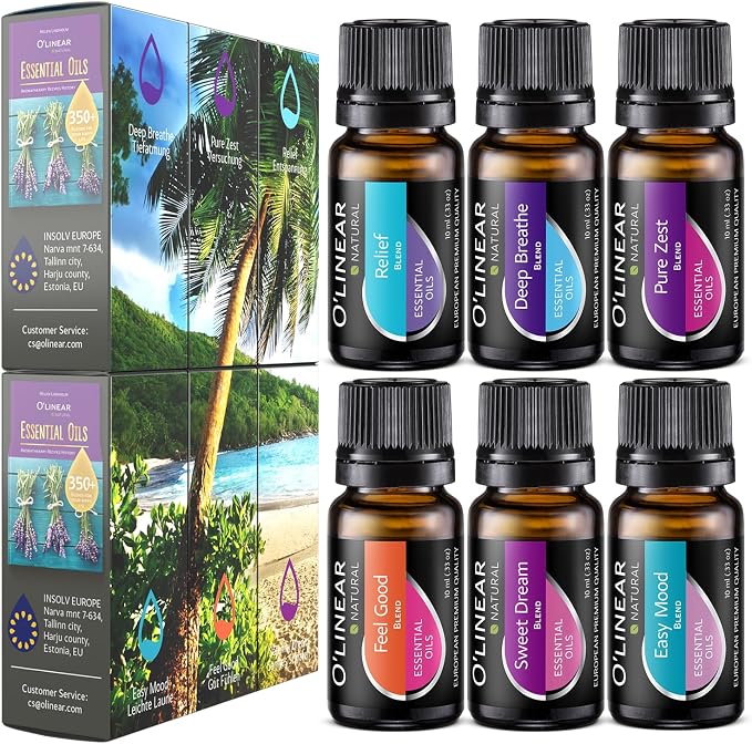 Essential Oils 6 Blends Set - Perfect for Humidifiers and Diffusers, Aromatherapy Diffuser Oils Scents, alternate product